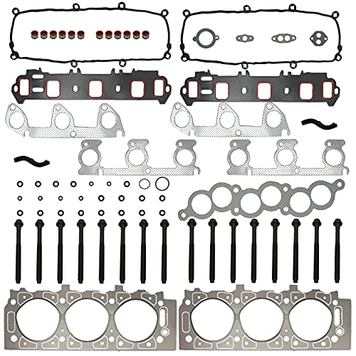 Image of Cylinder Head Gasket Set with Head Bolts Compatible with 1998-2001 Ford Ranger 1998-01 Mazda B3000 Head Gasket Kits 3.0L V6 HS9902PT ES72174