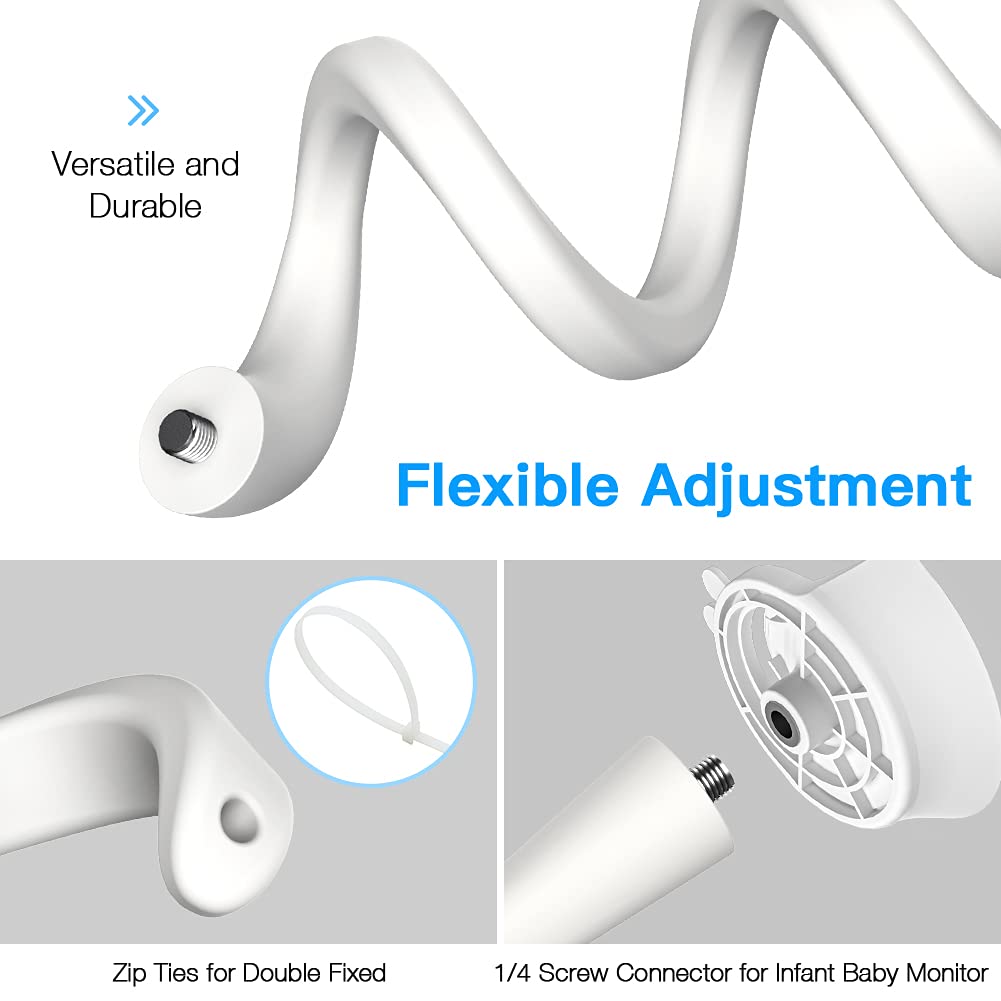 HOLACA Nooi e Supporto flessibile baby monitor fotocamera 2K telecamera sorveglianza interna bianco