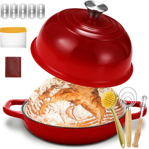Teenyyou 4 Qt Enameled Cast Iron Dutch Oven with Lid