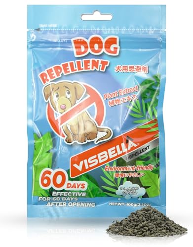 Visbella Dog Repellent, Natural Plant Extract Granules, Tolerate Rain, Ready-to-use Repellent Effectively Repels Dog, Dog Deterrent for Yard, Garden, House, Garage, Indoors & Outdoors, 100g Pack