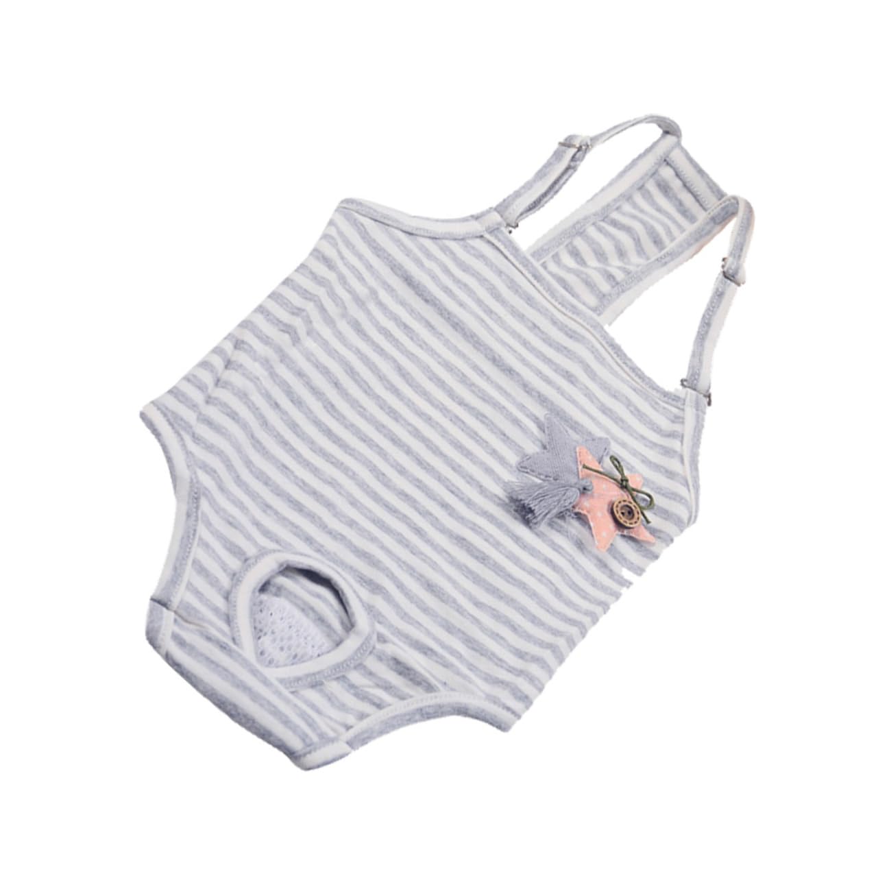 Sosoport Pet Diaper Pants for Dogs Breathable Sanitary Diaper for Female Dogs Heat Comfortable with Suspenders for Incontinence and Puppies Grey