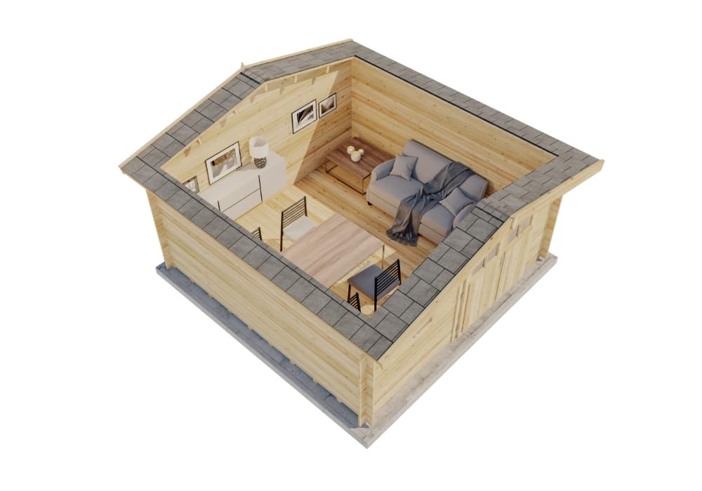 Alpholz Gartenhaus Valerie 428x427cm Naturbelassen mit Boden