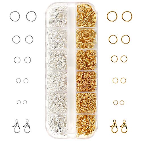 1200 PCS Lobster Clasp, Lobster Claw Clasps for Jewelry Making, Necklace Clasp, Premium Jewelry Clasps and Closures, Bracelet Necklace Repair Kit (Silver and Gold)