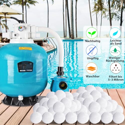 AOKKR Filterbälle Pool 700g - Effiziente Poolfilterbälle für Sandfilteranlagen, Schwimmbäder, Filterpumpen und Aquarien - ersetzen 25kg Filtersand