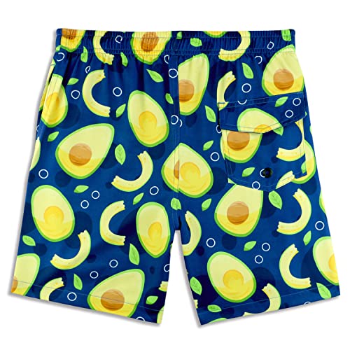 Image of Boys Swim Trunks with Boxer Brief Liner Compression Anti Chafe Swimming Shorts Stretchy UPF Quick Dry Swimsuit