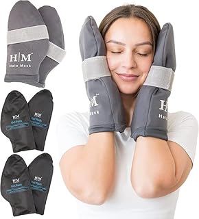 Halo Mask Ice Gloves | Hand Ice Pack for Hand Injuries, Chemo, Carpal Tunnel | Cold Gloves For Chemotherapy Neuropathy | Neuropathy Gloves | Cold Therapy For Hands | Arthritis Mittens Microwave -Large