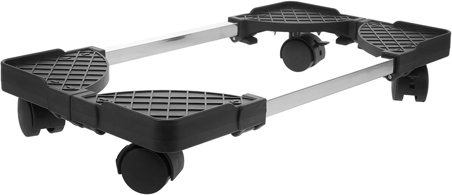 Mobile Computer Tower Stand with Wheels, Adjustable Black PC Cart Under Desk, Anti-Corrosion CPU Holder for Office and Home Use