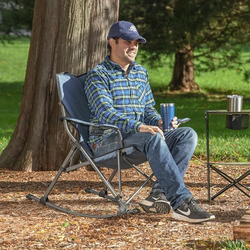 Camp&GO Soft Arm Quad Rocker Outdoor Folding Rocking Chair, Steel by CAMP&GO - Image 3