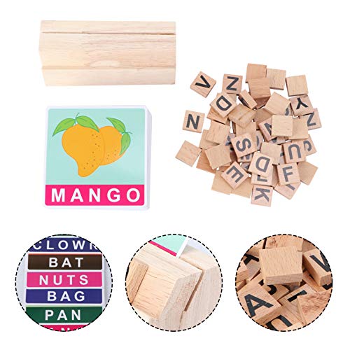 STOBOK Inglês Jogos de Soletração Alfabeto Abc Aprendizagem Montessori Quebra-Cabeça Ver E Soletrar