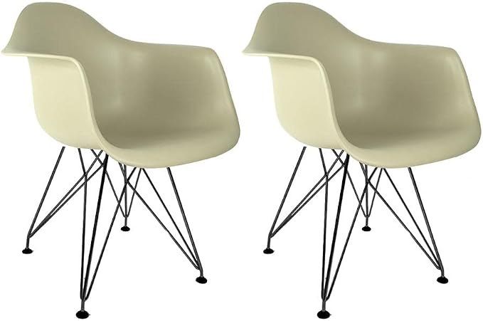 Conjunto com 2 Cadeiras Eames com Braços Fendi