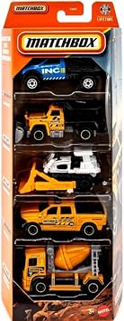 Matchbox Construction Crew 5 Pack [Ram Work Truck, Plow Master 6000, Ground Breaker, 2015 Ram 1500, Cement King] 164 Scale Diecast Toy Vehicles