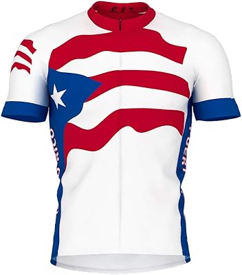 Puerto Rico Flag Short Sleeve Cycling Jersey for Women - Size M