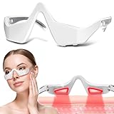 878DFOP Rotlichttherapiebrille, Augenmassagegerät mit Dreifarbige Phototherapie, Vibration + Wärme + EMS-Massage, für Milderung feiner Linien, dunkler Augenringe und zur Linderung von Augenmüdigkeit