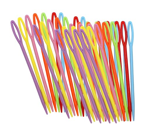 Image of Safety Craft Needles 50-Piece Set - Child-Safe Plastic Needles for Yarn & Knitting, Easy Threading Large Holes