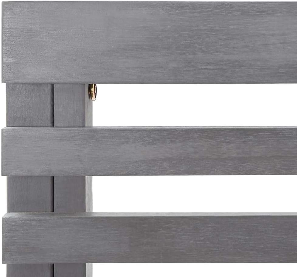 vidaXL Patio Corner Bench, Outdoor Wooden Bench for Garden Park Potting Picnic, Solid Acacia Wood, Easy Assembly, 39.4" x 55.1" x 35.8" Grey