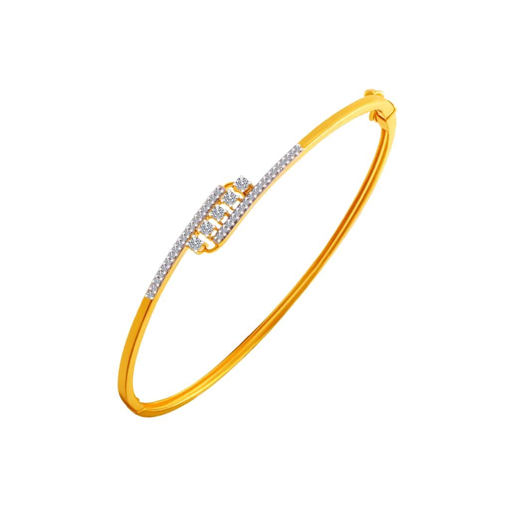 p.c. chandra jewellers 18KT Gold with Diamond Bangles for Women (Gold)-picture-10