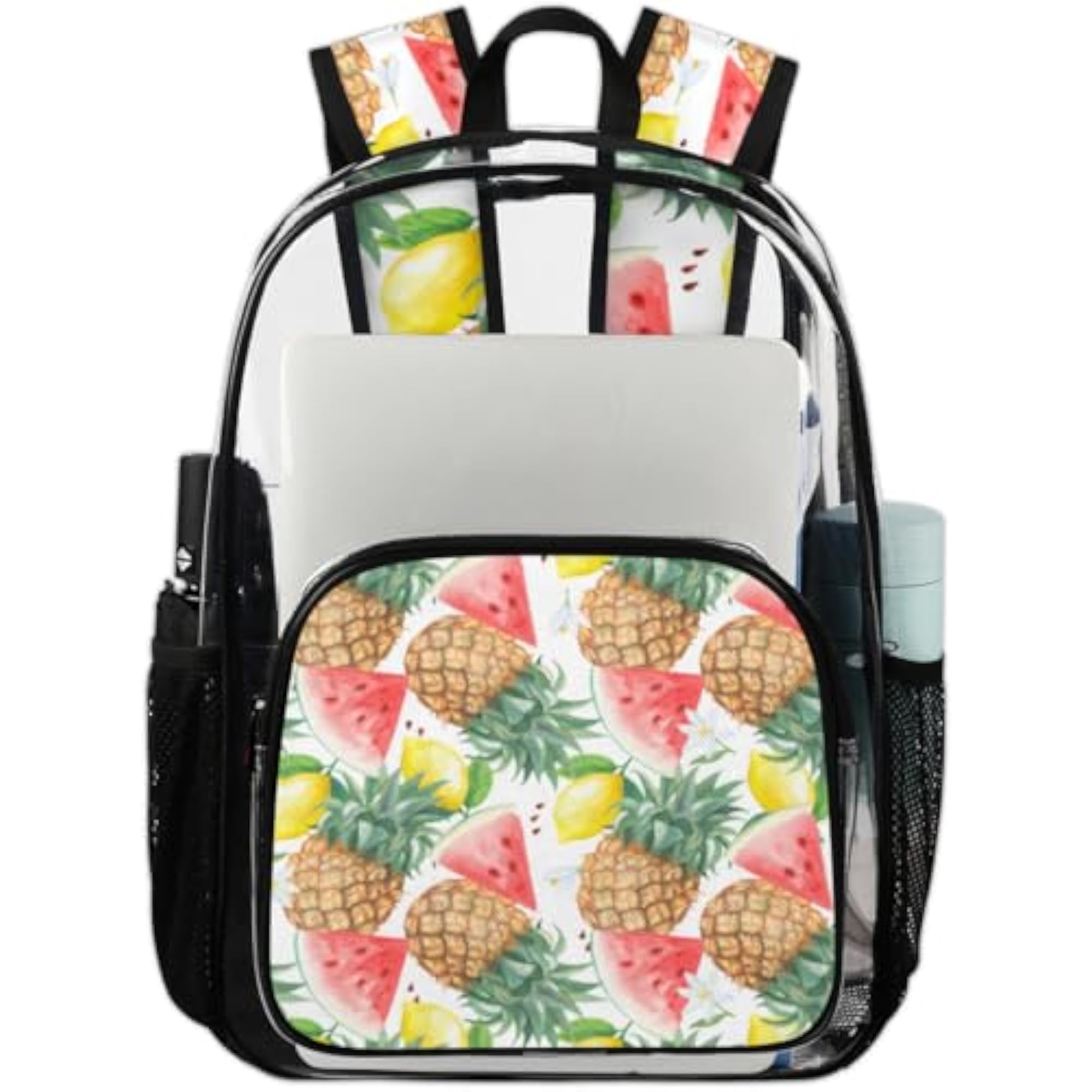 Pineapple Watermelon Clear Backpack with Laptop Compartment