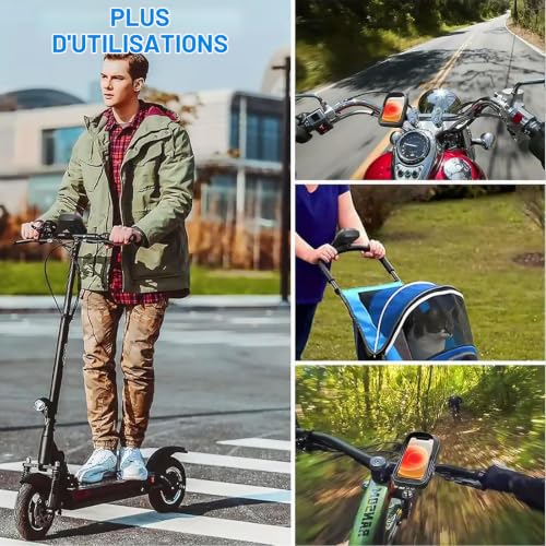 Qaestuan Support Téléphone Vélo Étanche, 360°Rotation Support Guidon, Sacoche Vélo Guidon Cadre avec écran Tactile et Pare-Soleil, Portable Support Téléphone Moto, pour Smartphone sous 4,5-6,4 Pouces – vue 7