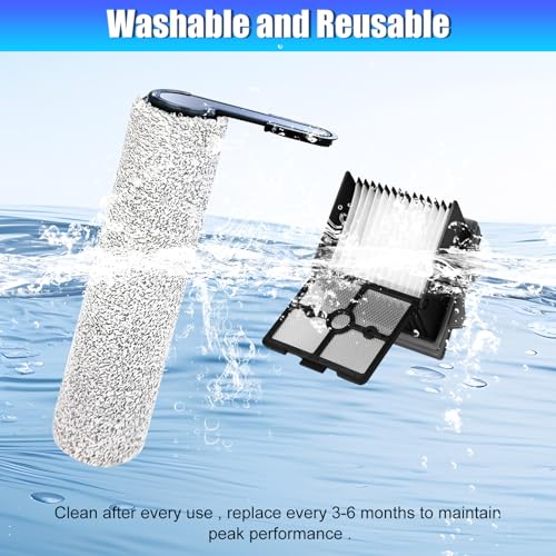 Image of Floor ONE Stretch S6 Roller Brush and Filters for Tineco Floor ONE Stretch S6 /Swtich S6 /S7 Stretch /S9 Artist /i5 Stretch /i6 Stretch Wet Dry Cordless Cleaners-6Pack