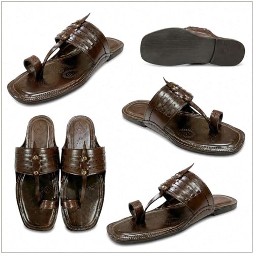 Image of Men's Kolhapuri Chappals Ethnic Slippers For Men Traditional Kolhapuri Sandals Casual Flip Flops For Men