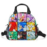 EVAGMG Anime Lunch Box for Woman Cartoon Lunch Bag Portable Large Capacity Bento Box for Man Adult W