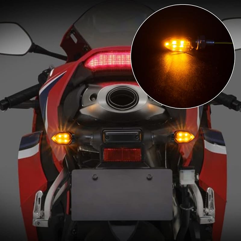 SFONIA Motoros LED Index Szett 4db Mini Irányjelző 12V Vízálló M8 E-Mark Jóváhagyott Univerzális Motorkerékpár Quad Scooter