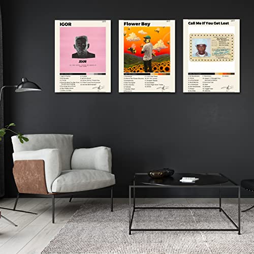 Album Cover Posters, Set Of 3 Album Cover Wall Art, Framed Canvas Wall Art, Modern Wall Art For Living Room, Bedroom, Bathroom, 12"X16" Framed With Hook (Ttc) #TOP5