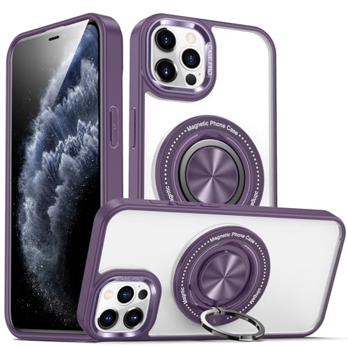 Coque iPhone 11 Pro transparente violette avec anneau magnétique Magsafe