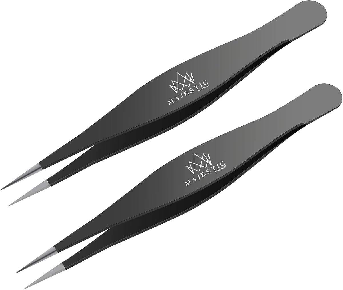 Majestic Bombay Fine Point Tweezers, Needle Nose, Tick Removal, Women, Men | Stainless Steel, Sharp Pointed Tips, Precision Grip, Ingrown Hair, Facial Hair, Splinters, Ticks, Brows And Lash Application