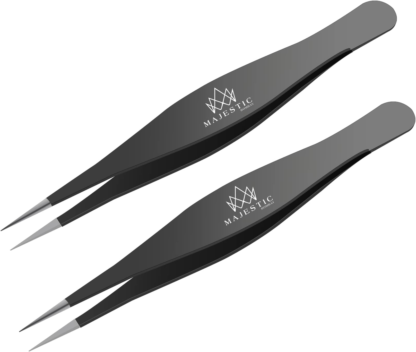 Majestic Bombay Fine Point Tweezers for Women and Men – Splinter Ticks, Facial, Brow and Ingrown Hair Removal–Sharp, Needle Nose, Surgical Tweezers Precision Pluckers best tweezers for chin hair