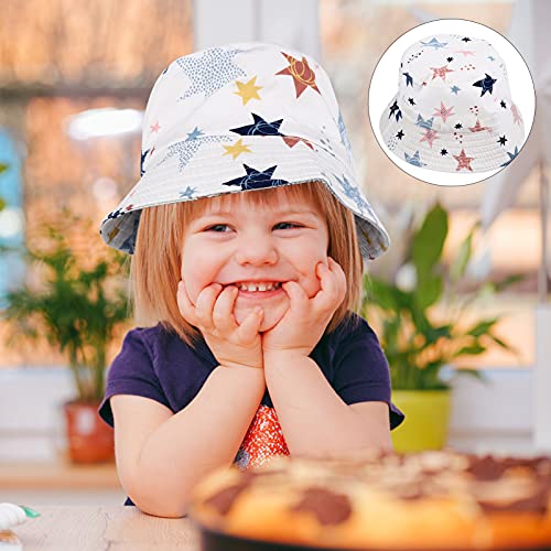 ABOOFAN Chapéu de sol infantil anti-UV chapéu de balde com estampa de estrela chapéu de praia verão