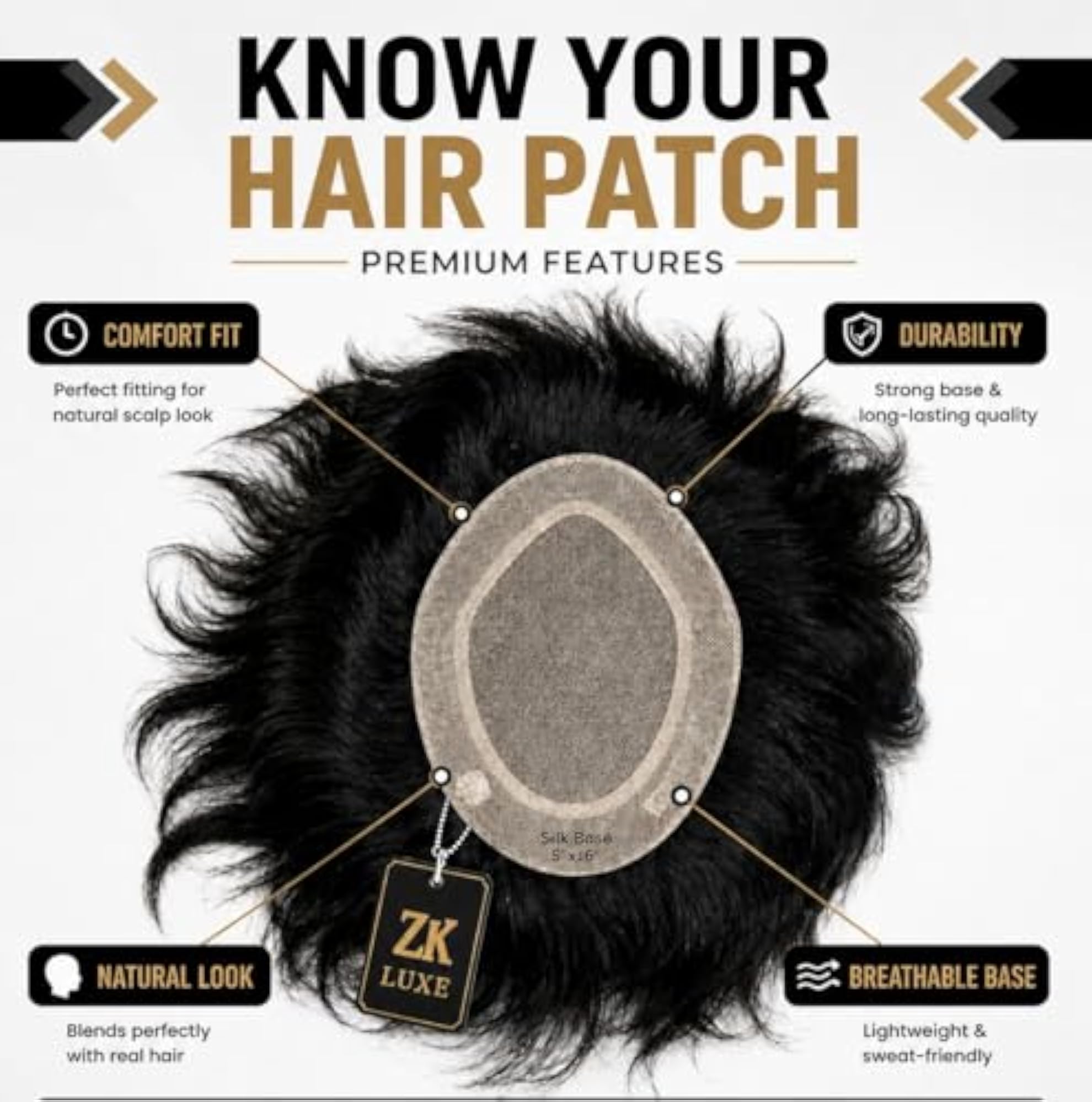 Men's Real Mirage Front Lace Hair Patch, Natural Look