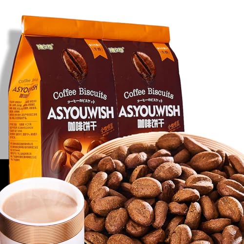 2 Bag Coffee Bean Biscuits,Espresso Coffees Shortbread Cookie,Crispy Cookies,Party Snacks,Leisure