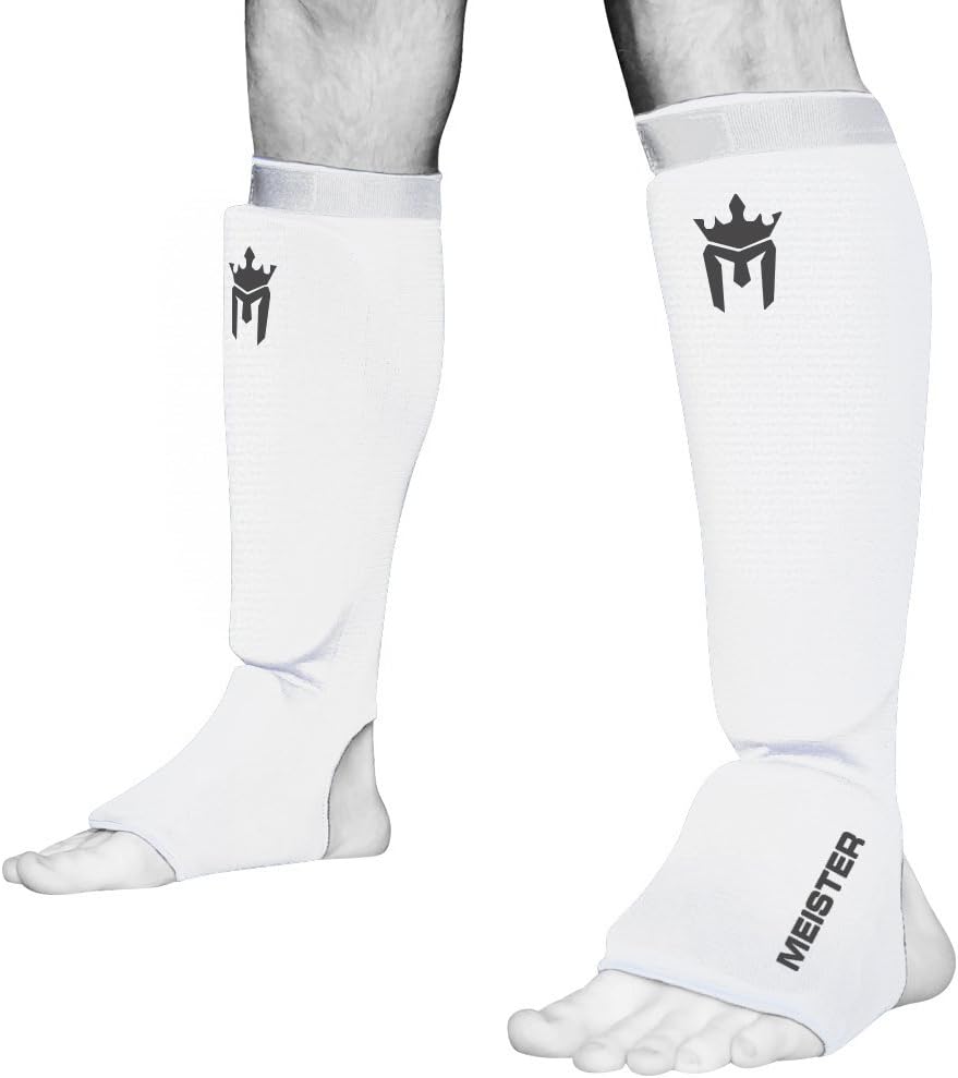 Meister MMA Elastic Cloth Shin & Instep Padded Guards (Pair) : Sports & Outdoors