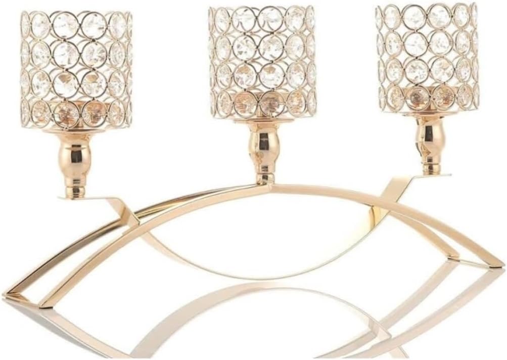 Candle Holder for Table Tea Light Wedding Candle Sticks Table Center Pieces Candelabra Tealight Stand Home Decoration Candelabrum Desktop Decoration (Color : Gold)