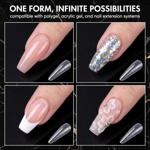 120 sztuk podwójnych kształtów do modelowania paznokci, profesjonalne tipsy w 12 rozmiarach, wielokrotnego użytku kształty do paznokci Acrygel i Polygel, tips do samodzielnego manicure, salonu