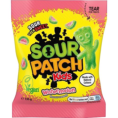 Sour Patch Kids Watermelon Fruity & Tangy Watermelon Flavoured Sour Sweets 130 g (Pack of 1)