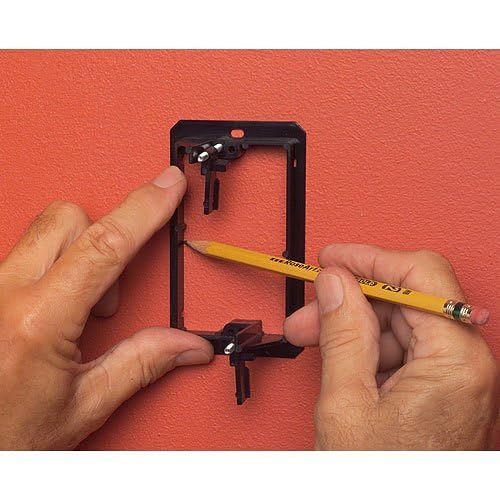 LV1 Low Voltage Mounting Bracket, Existing Construction Use, Plastic, 1-Gang, Black