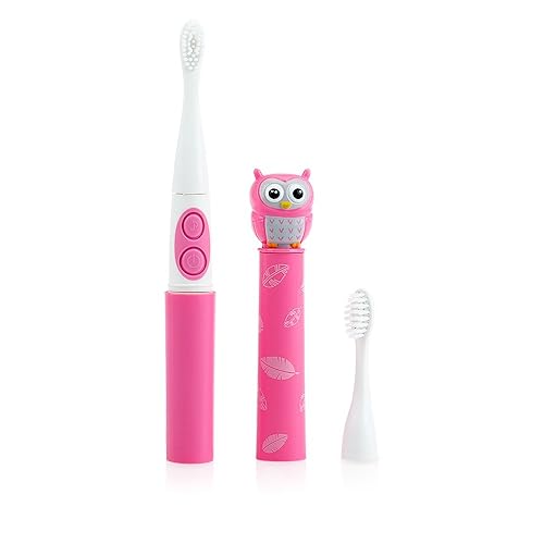 Nuby Cepillo de dientes eléctrico con cable eléctrico con carácter animal, búho