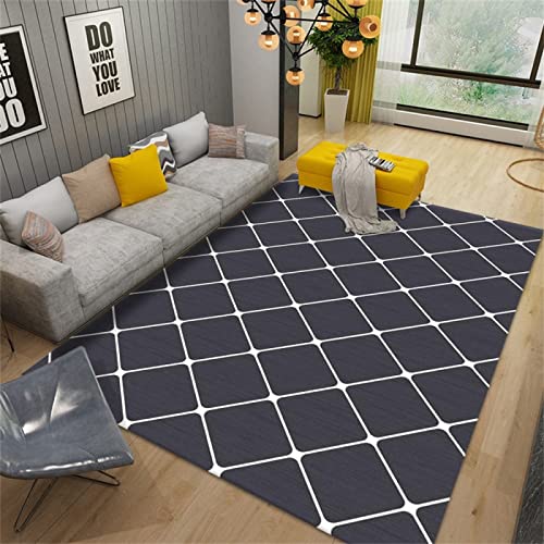Tapis rectangulaire lavable à motif géométrique pour salon moderne - 2