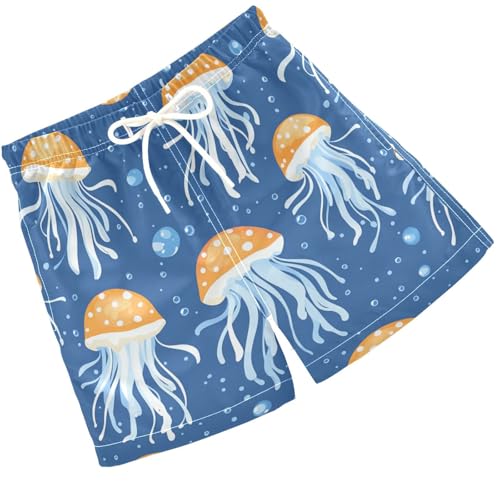 Pigsaly Boys Swim Trunks Doodle Jellyfish Boys Board Shorts Swimsuit Swimwear Summer Bathing Suit 2T Multicolor
