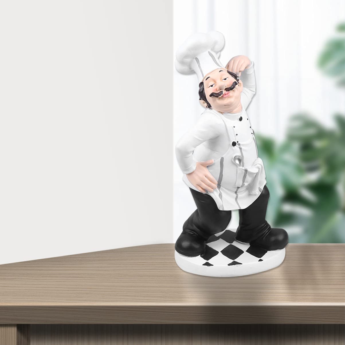 Statua Chef in Resina Ornamento Chef per Cucina Decorazione da Tavolo per Casa Ristorante