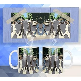 The Tasse Beatles Abbey Blanche Ceramique White Mug Road - Les Beatles, Paul McCartney, John Lennon, RIngo Starr, George Harrison The Tasse Beatles Abbey Blanche Ceramique White Mug Road – Image 2