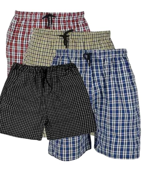 an Fabrication' Men's Cotton Elasticated Waist Drawstring Closure Mid Thigh Length Checkered Shorts Combo_PO4_RedGreenblueblk_20-picture-21
