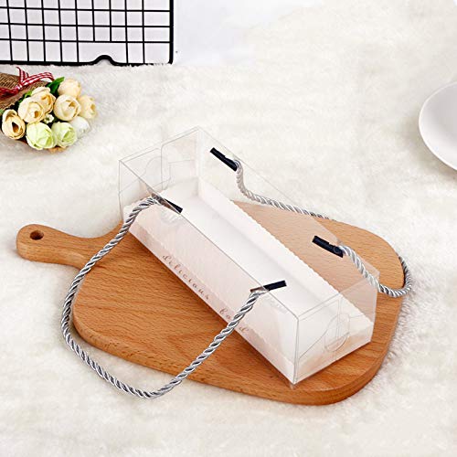 Juego de 30 cajas rectangulares de pastelería portátil transparente para tartas de mousse y pastelería, contenedor de rollos suizos, sándwich, frutas, soporte para almacenamiento de alimentos (plata) Cover
