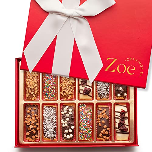 Cravings By Zoe Biscotti Italian Chocolate Cookies Gift Basket | 12 Count | Fathers Day | Gourmet Dark Chocolate, Milk Chocolate & White Chocolate Candy Variety Pack | Birthday Gifts For Women & Men #TOP10