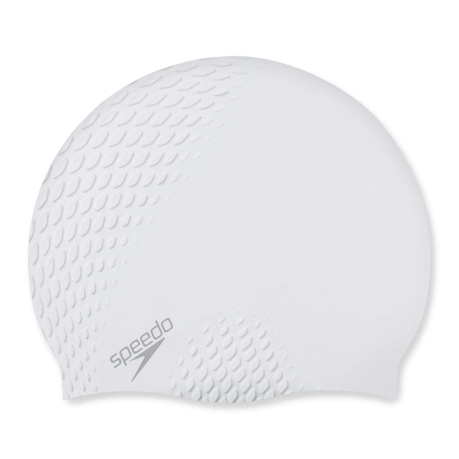 Speedo Unisex Bubble Active+ Swim Cap for Men and Women - White