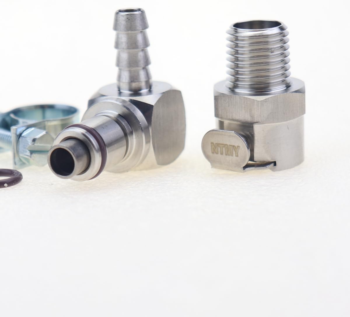 Male 90 Degree 1/4" Fitting 1/4" NPT Female Quick Disconnect for Spun Aluminum Gas Tank Outlet Fuel Line