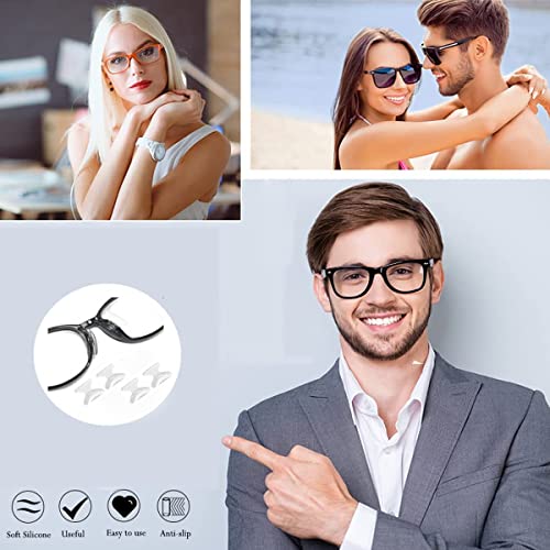 Image of MAYCREATE 12 Pairs Eyeglass Nose Pads, Anti-Slip Silicone Glasses Nose Support Pads Replacement, Anti-Slip Air Chamber Nose Pads for Full Plastic Frames, White