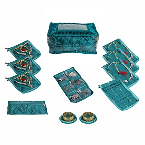 SECURE BASKET® Jewellery Organisers Storage Box Necklace Bangle Jewelry Locker Organizer, Laminated | Green